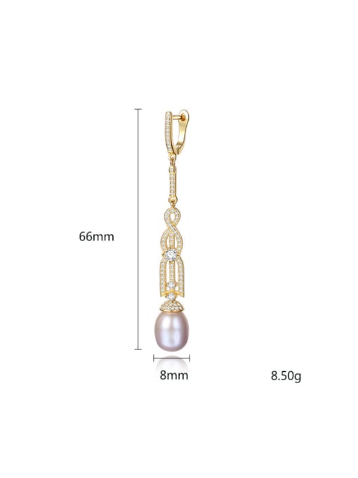 CCUI Pure silver retro 7-8mm Natural Freshwater Pearl Earrings 4