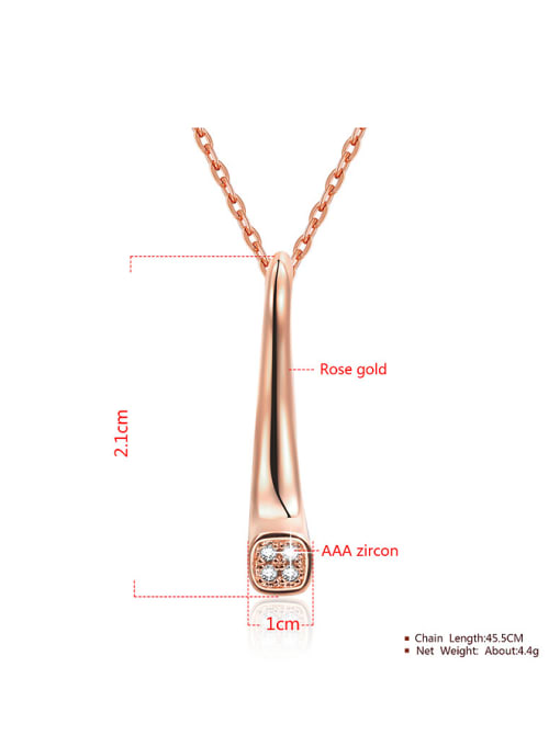 Necklace Fashion Rose Gold Plated AAA Zircon Geometric Two Pieces Jewelry Set