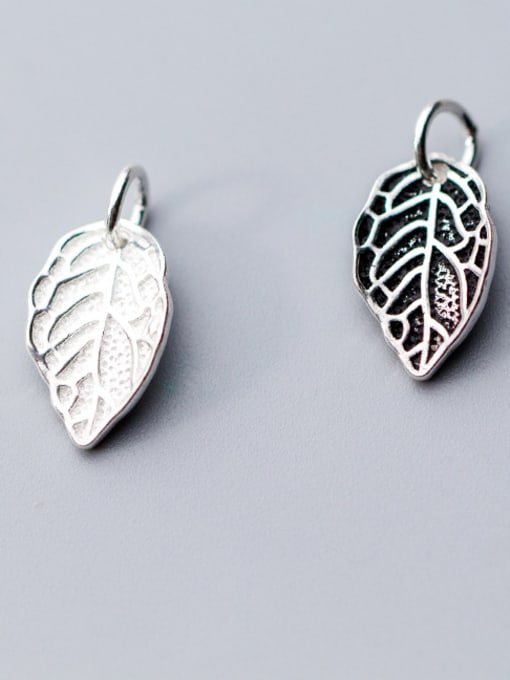 FAN 925 Sterling Silver With Antique Silver Plated Trendy Leaf Charms 0