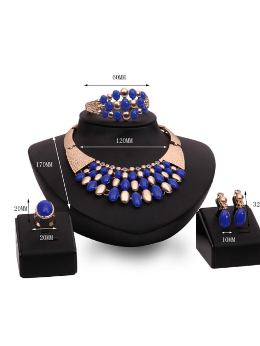 BESTIE Alloy Imitation-gold Plated Fashion Enamel Four Pieces Jewelry Set 2