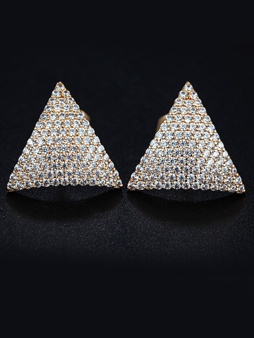 UNIENO 2018 Triangle Zircon stud Earring 0