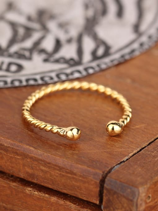 gold Simple Twisted Opening Midi Ring