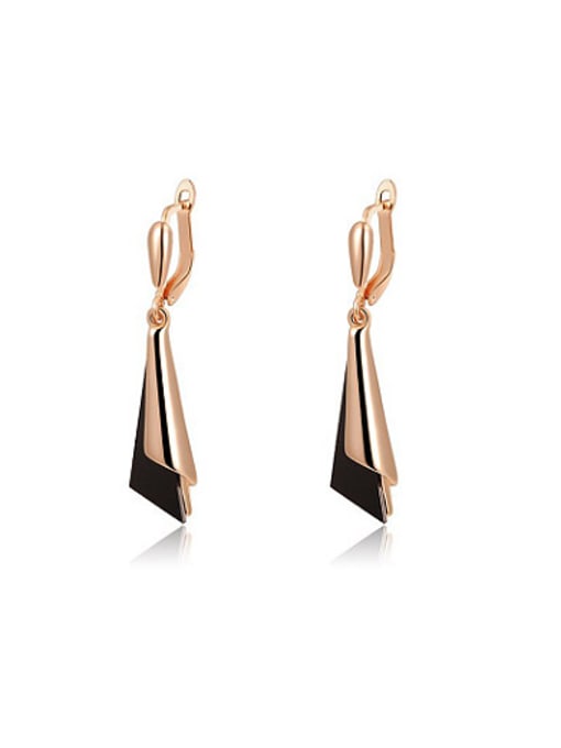 Rose Gold Exquisite Rose Gold Plated Geometric Drop Earrings