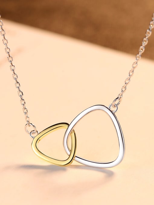 CCUI Sterling silver triangular double ring necklace 3