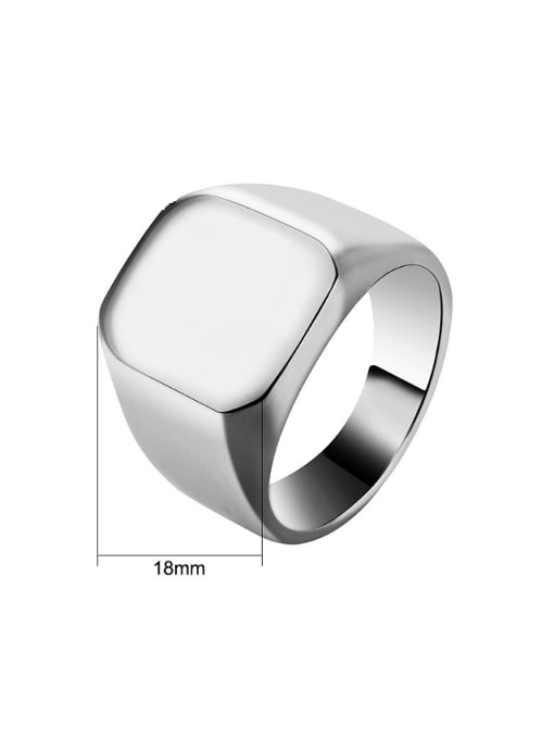 RANSSI Smooth Square Signet Ring 2