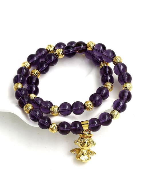 Purple Women Personality Geometric Amethyst Bracelet