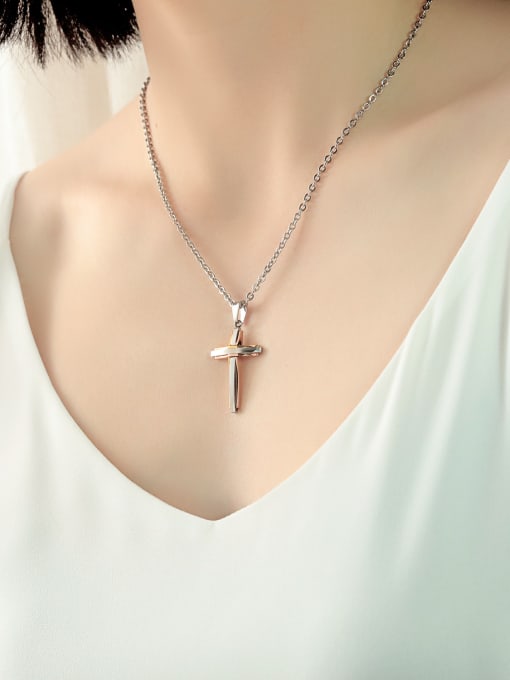 Open Sky Stainless Steel With Multilayer color matching Hip Hop Cross Pendants 1