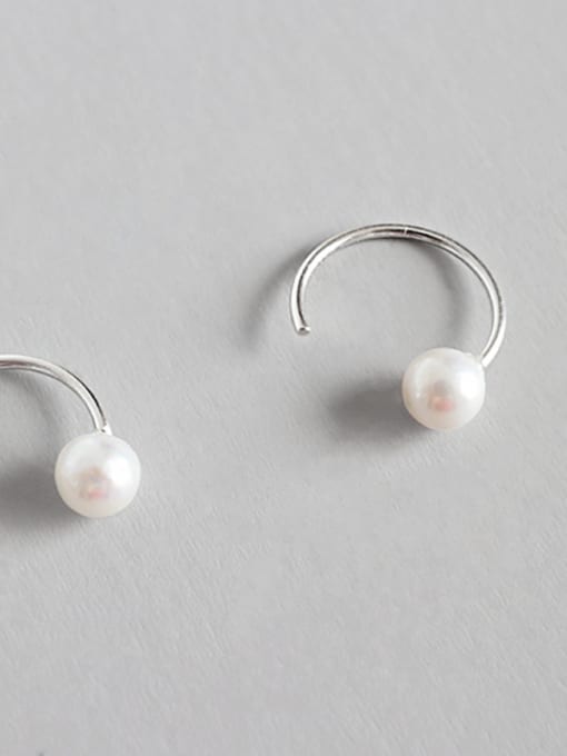 DAKA Sterling silver handmade simple geometric semicircle bead earring 2