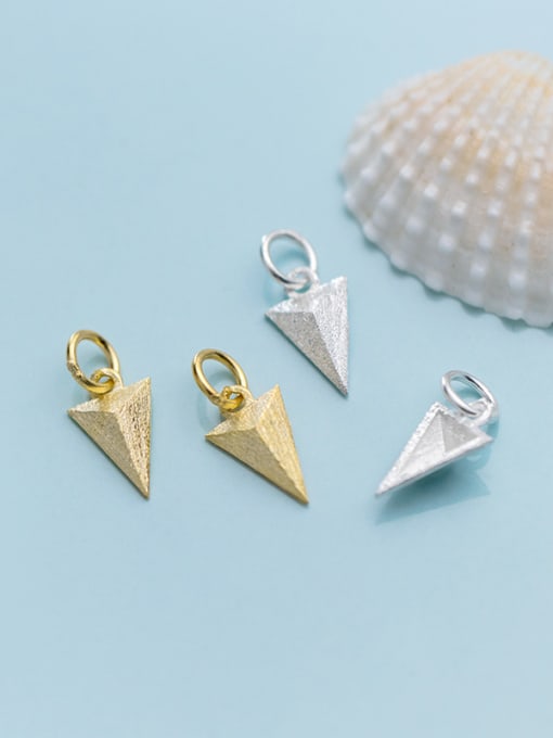 FAN 925 Sterling Silver With Smooth  Simplistic Geometric Triangle Charms 1