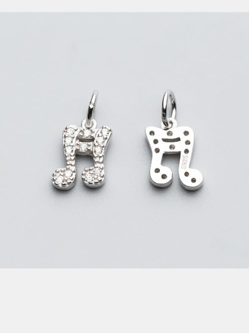 FAN 925 Sterling Silver With Silver Plated Musical note Charms 1