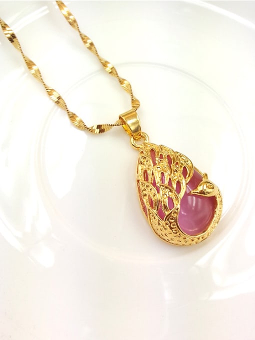 Pink Necklace Elegant Water Drop Shaped Opal Necklace