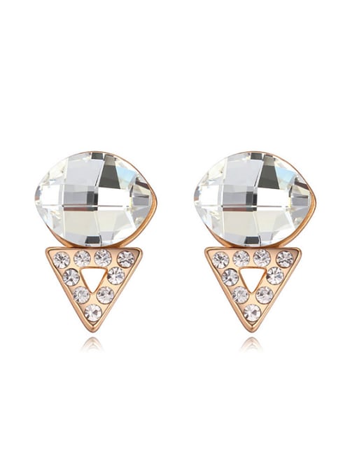 QIANZI Personalized Oval austrian Crystals Alloy Stud Earrings 0