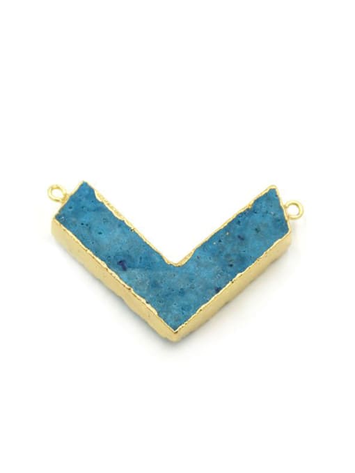 Tess Simple V-shaped Natural Blue Crystal Pendant 1