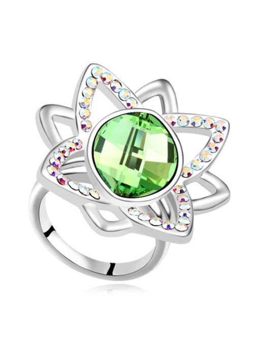 green Fashion Cubic austrian Crystals Alloy Ring