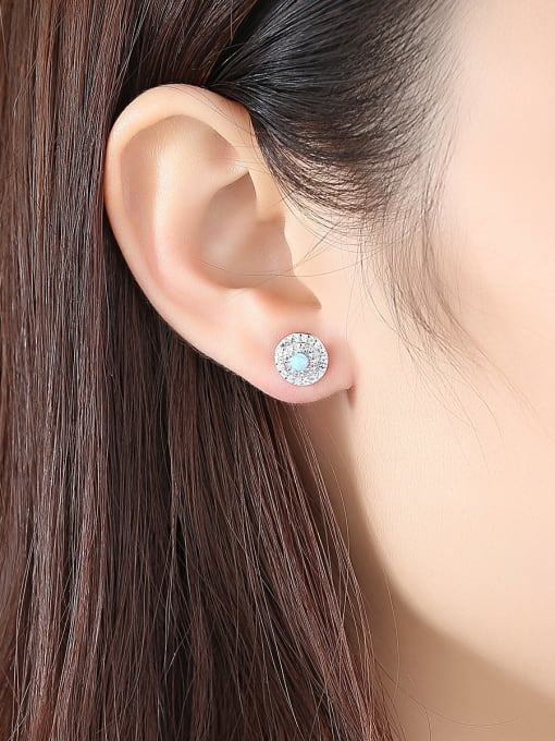 CCUI Sterling silver classic disc opal earrings 1