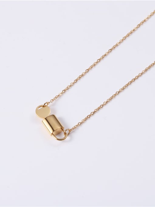 GROSE Titanium With Gold Plated Simplistic Locket Necklaces 0