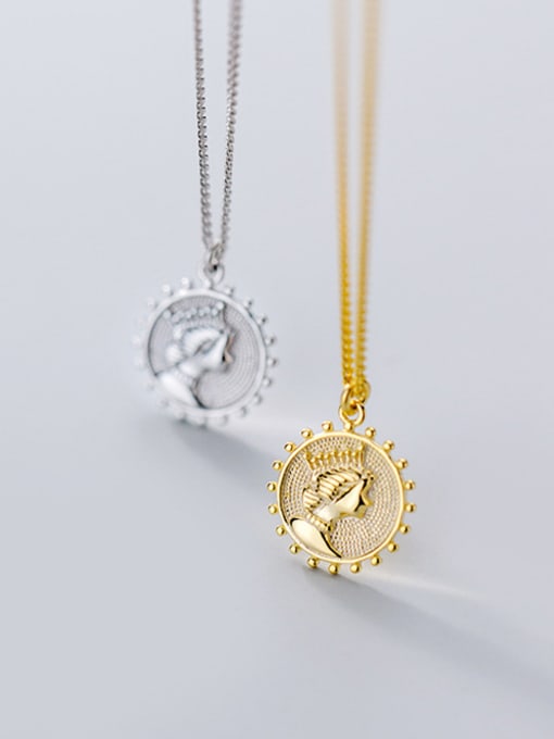 Rosh 925 Sterling Silver With 18k Gold Plated Fashion Sun Goddess Necklaces 2