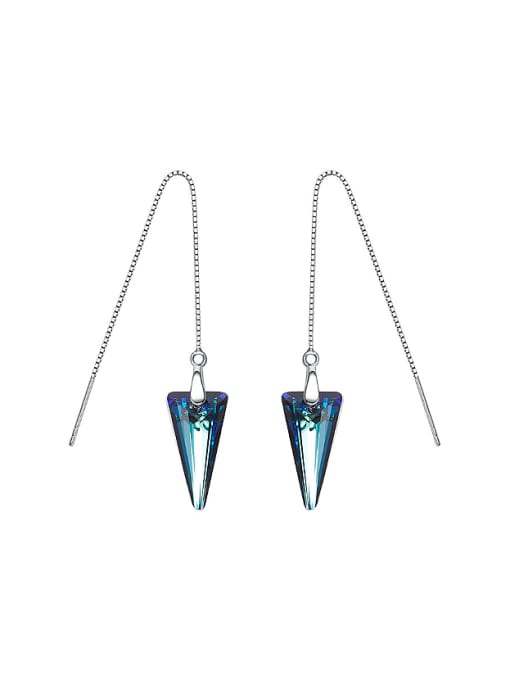 CEIDAI Simple Triangle austrian Crystal Women Line Earrings 0