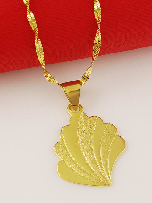 Yi Heng Da All-match Leaf Shaped 24K Gold Plated Copper Necklace 2
