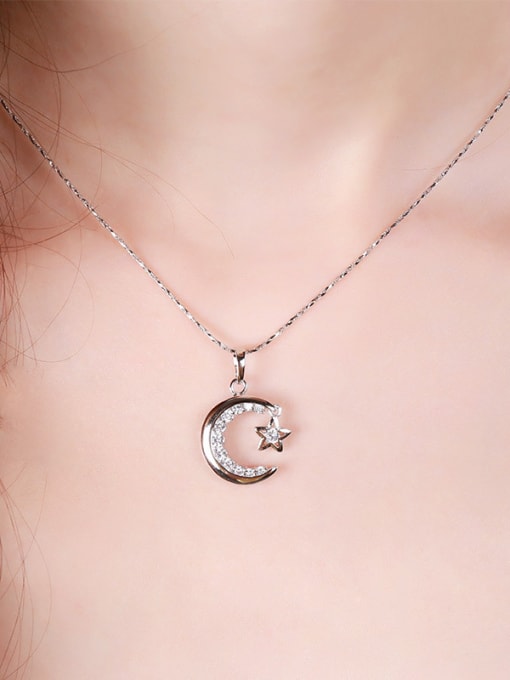 XP Fashion Moon Star Zircon Necklace 1