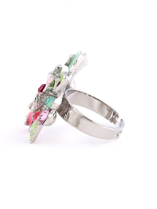 Wei Jia Fashion Colorful Flower Rhinestones Alloy Ring 1