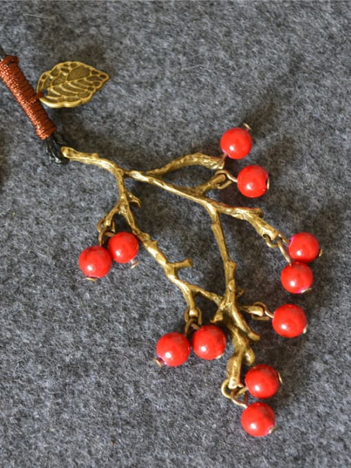 Dandelion Red Beads Tree Shaped Necklace 1