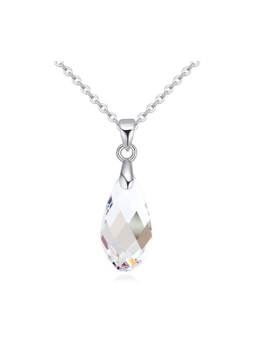 QIANZI Simple Water Drop austrian Crystal Pendant Alloy Necklace