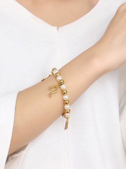 CONG All-match Gold Plated Note Shaped Titanium Bracelet 1