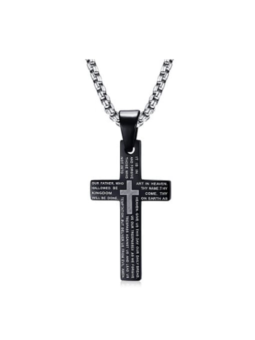 CONG Exquisite Black Gun Plated Cross Shaped Titanium Pendant
