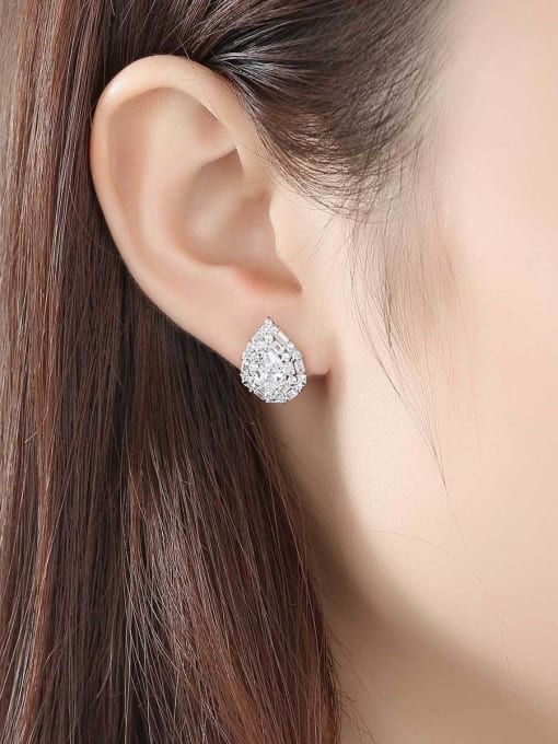 CCUI Sterling silver with AAA zircon drops earring 1
