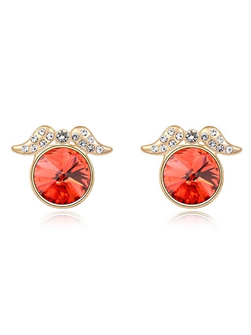 Red Simple Cubic austrian Crystal Alloy Stud Earrings