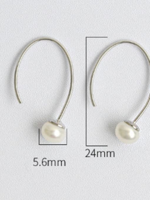 DAKA Simple Freshwater Pearl Silver Hook Earrings 2