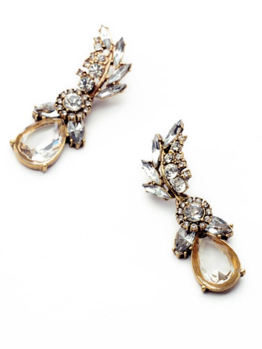 KM Fashion Luxury Glass Stones Water drop earring 1