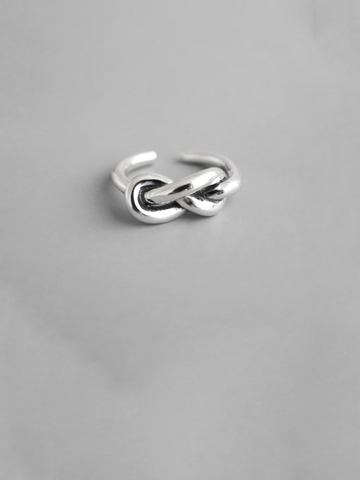DAKA 925 Sterling Silver With Antique Silver Plated Simplistic Irregular Free Size  Rings