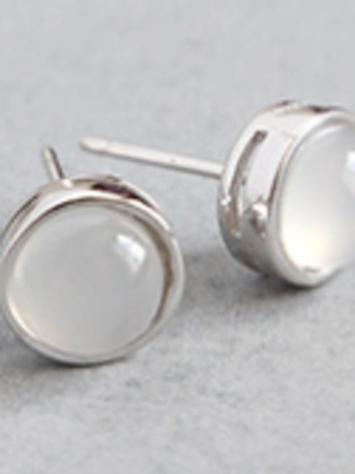 white Agate Sterling Silver half jewel style Onyx crystal blue sandstone earrings