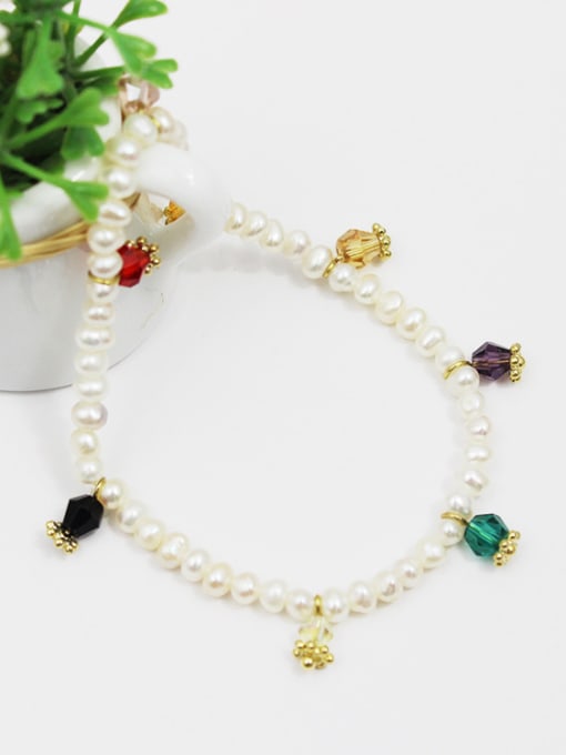 Lang Tony Women Charming Freshwater Pearl Crystal Bracelet 1