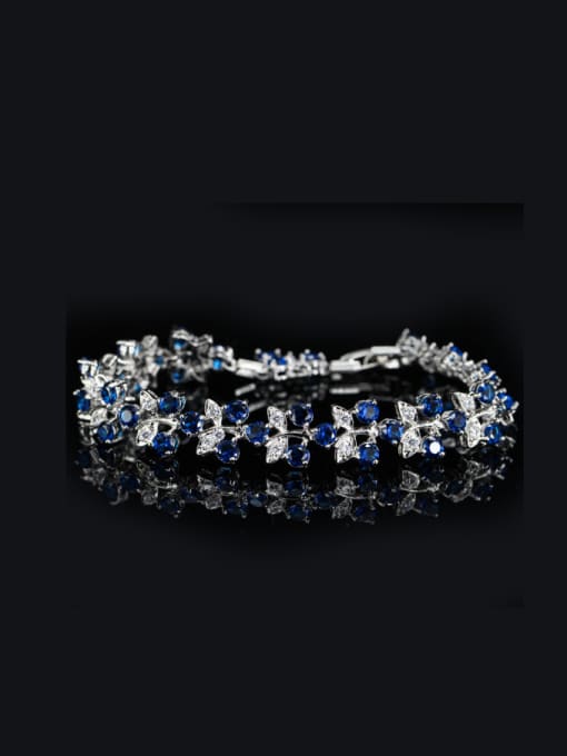 Blue Exquisite AAA Color Zircons Bracelet
