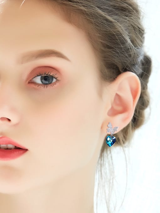 CEIDAI S925 Silver Heart-shaped Cluster earring 1