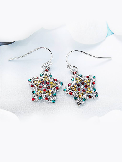 CEIDAI Five-point Shaped Multi-color hook earring