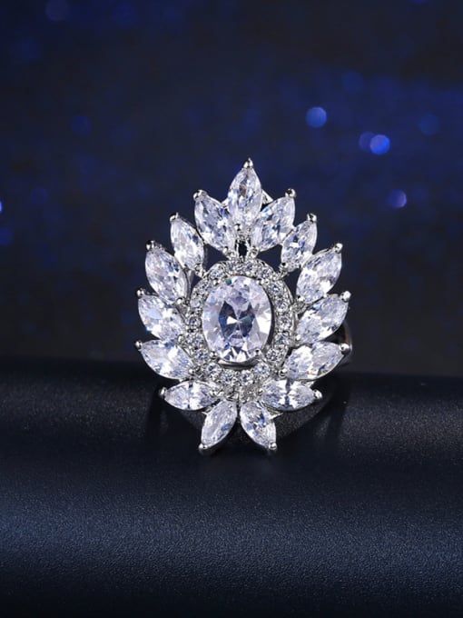 L.WIN Platinum Plated AAA Zircons Ring 0