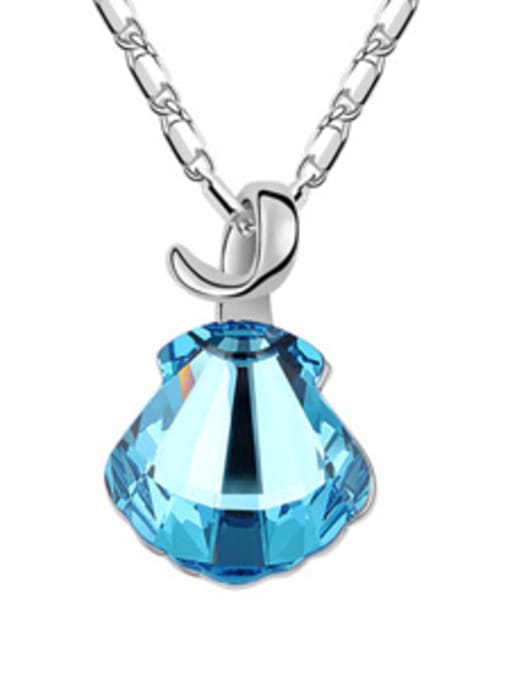 blue Simple Shell-shaped austrian Crystal Alloy Necklace