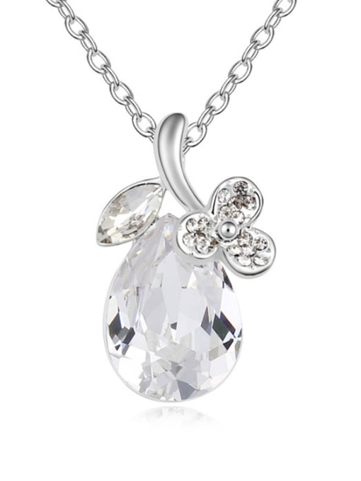 White Shiny Water Drop austrian Crystals Alloy Necklace