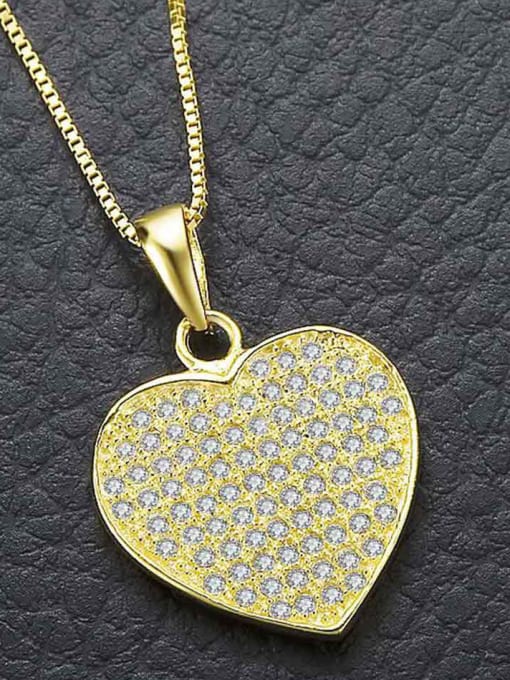 One Silver Gold Plated Round Zircon Pendant 1