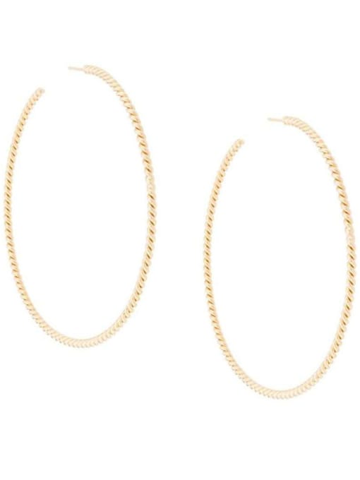 GROSE Titanium With Gold Plated Simplistic Round Hoop Earrings 4