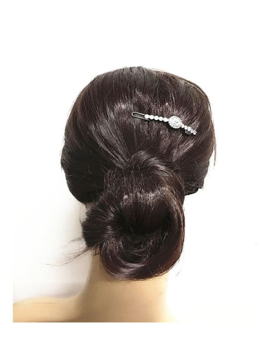 Wei Jia Simple Elegant White Zirconias Copper Hairpin 1