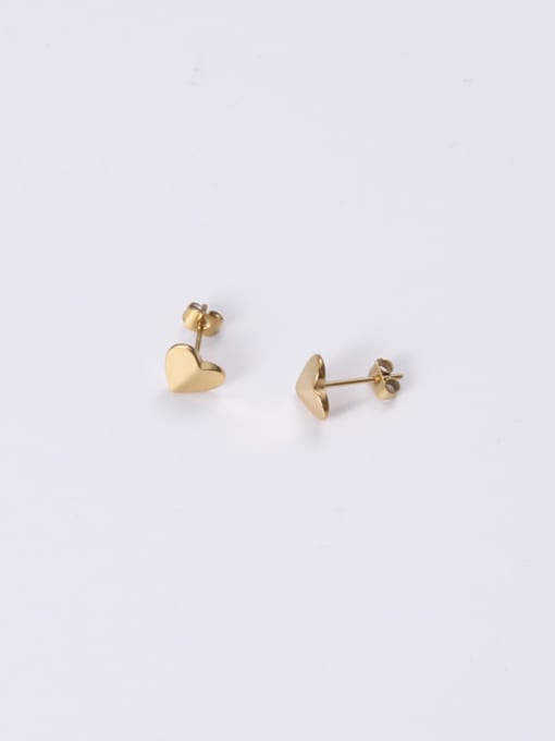 GROSE Titanium With Gold Plated Simplistic Heart Stud Earrings 4