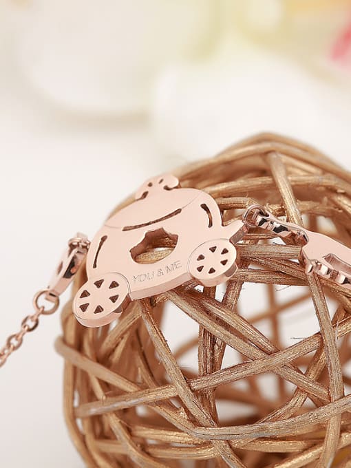 JINDING The New Korean Style Fantasy Coach Rose Gold Necklace 2