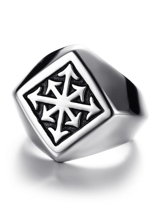 CONG Personality Geometric Shaped Stainless Steel Men Ring 2