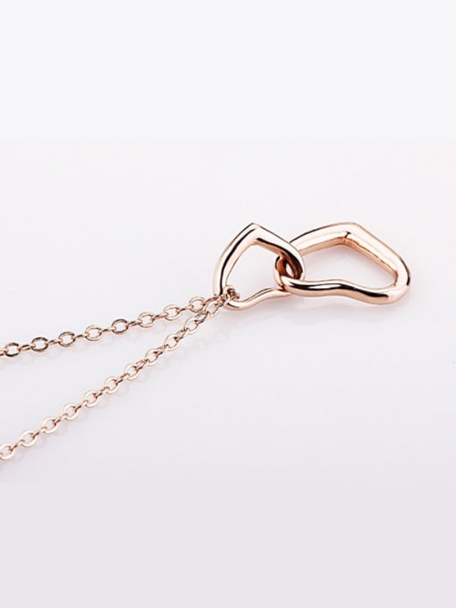 OUXI Simple Style Heart Shaped Rose Gold Necklace 1