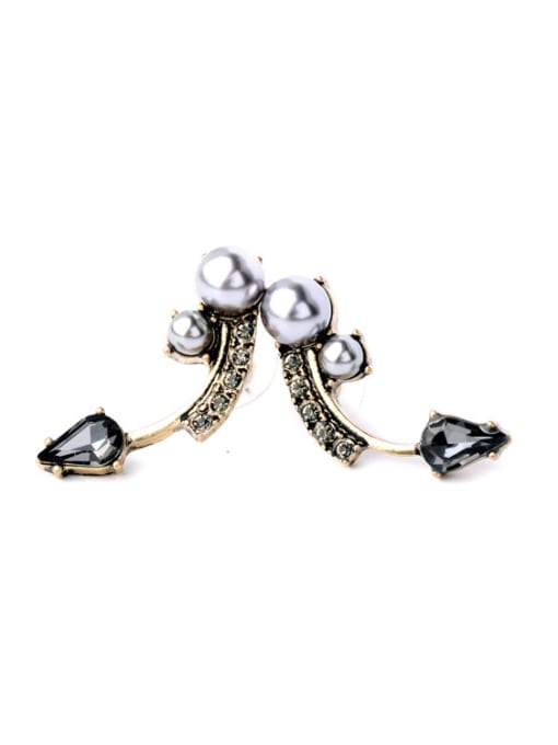 KM Personality Artificial Pearls Alloy Stud drop earring 0